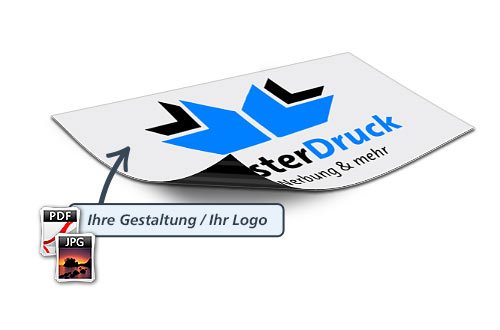 Magnetfolie & Magnetaufkleber bedrucken, Wunschformat