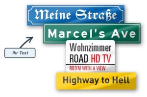 Eigene Straßenschilder drucken lassen