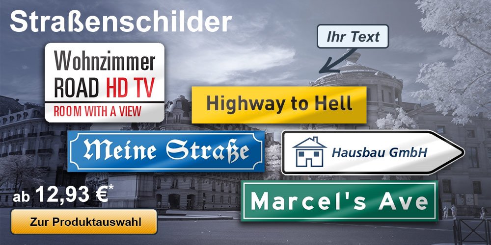 Straßenschild mit Namen - Personalisierte Leinwand